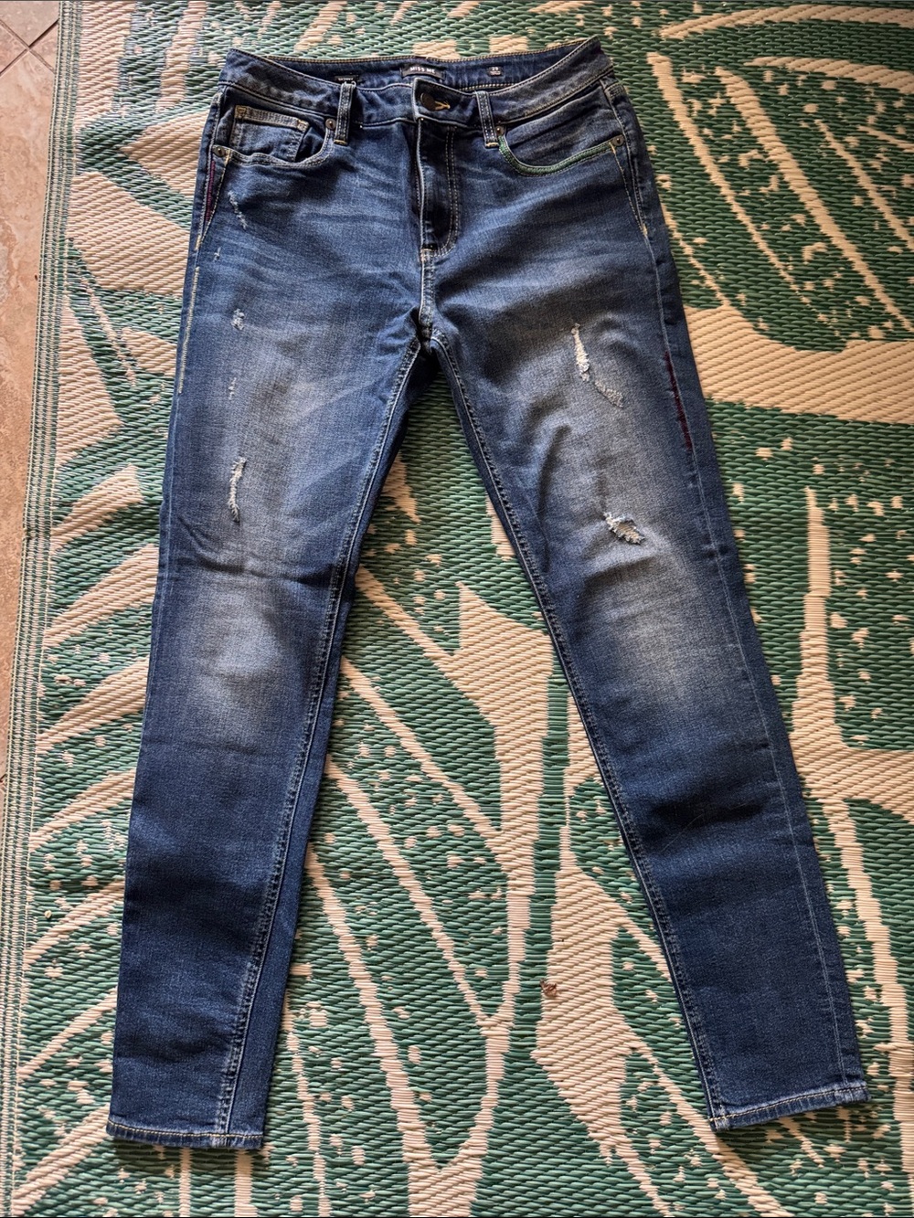 Miss Me Blue Distressed Skinny Jeans